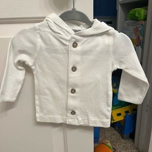 Carters white button down hoodie 3 month